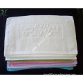 piece dye jacquard embossed customized logo bath mat